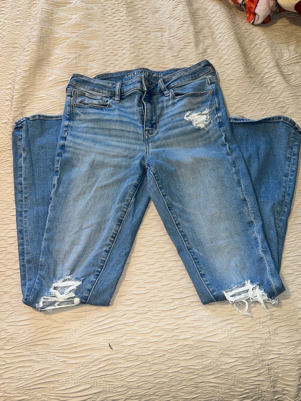 American Eagle Outfitters Distressed Light Blue Boyfriend Jeans